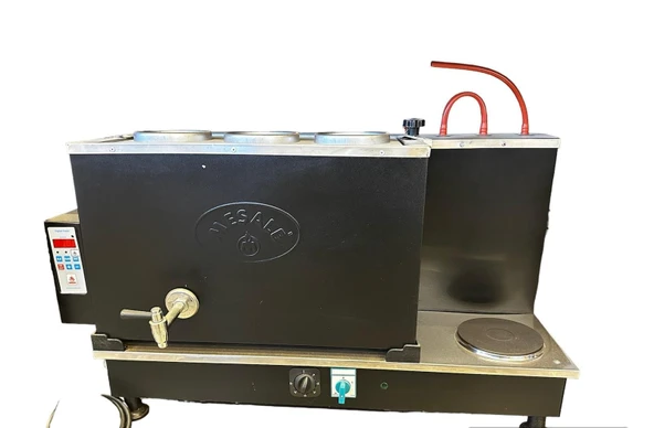 Meşale 3 Demlikli Siyah Elektrikli Dijital Full Otomatik Çay Kazanı ürün görseli 1