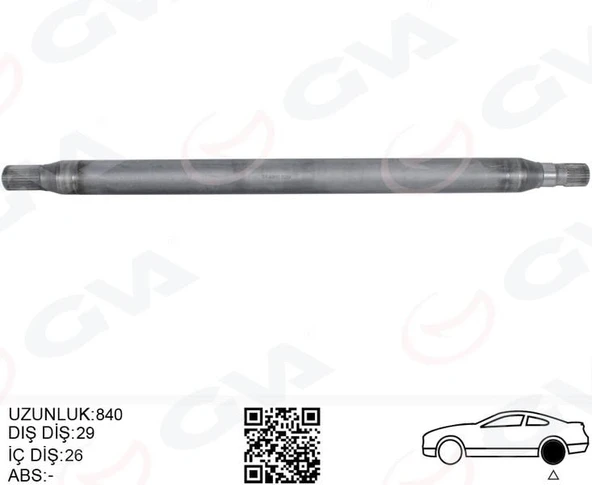 AKS MILI ARKA SOL INCE KISA 840mm MERCEDES SPRINTER B906 . VW CRAFTER 30-35-50 Z:26-29