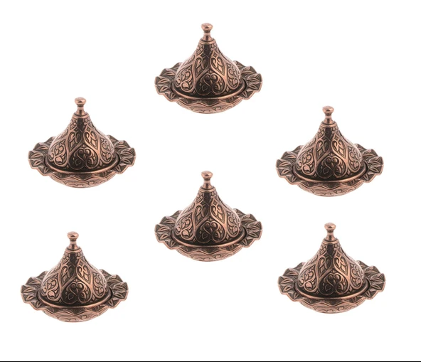 Kubbeli 6'lı Mini Lokumluk Antik Sarı Renk