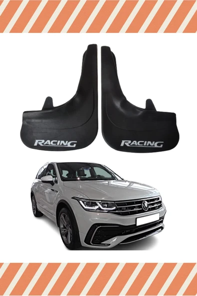 Heda Tex  Volswagen Tiguan Tüm Kasalar Racing Beyaz Yazılı 2'Li Tozluk Çamurluk Paçalık ürün görseli