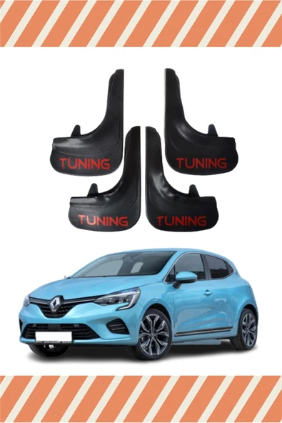 Heda Tex  Renault Clio 5 Tunıng Yazılı 4'lü Tozluk Çamurluk Paçalık