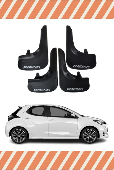 ALPAX OTOMOTİV  Toyota Yaris Racing Yazılı 4'Lü Tozluk Çamurluk Paçalık ürün görseli