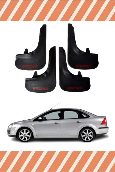 ATALAY TİCARET  Ford Focus 2 Racing Kırmızı Yazılı 4'lü Tozluk Çamurluk Paçalık ürün görseli