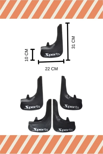 Heda Tex  HG Mercedes 190 E Sports Yazılı 4'lü Tozluk Çamurluk Paçalık - Resim 2