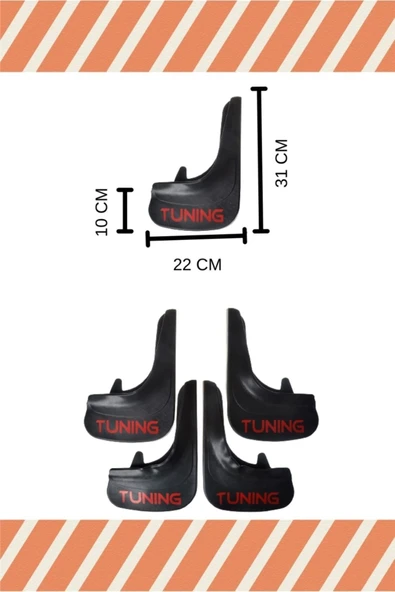 Heda Tex  YB Citroen C4 11 Ve Sonrası Tunıng Yazılı 4'lü Tozluk Çamurluk Paçalık - Resim 2