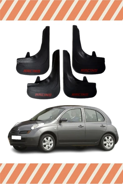 Heda Tex  Nissan Micra Racing Yazılı 4'lü Tozluk Çamurluk Paçalık ürün görseli