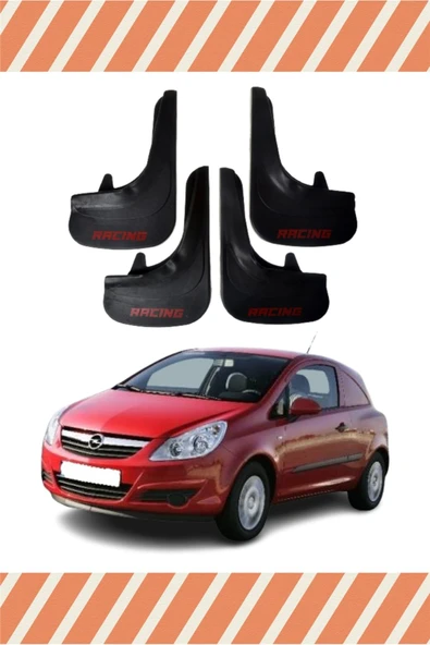 Heda Tex  Opel Corsa Van 2007-2014 Racing Yazılı 4'lü Tozluk Çamurluk Paçalık ürün görseli