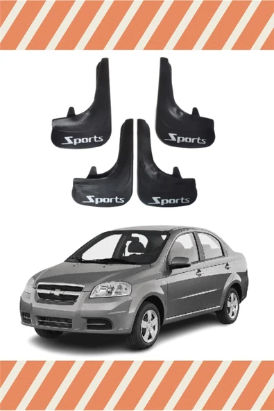 Heda Tex  Chevrolet Aveo Sedan 2005-2011 Sports Yazılı 4'lü Tozluk Çamurluk Paçalık ürün görseli