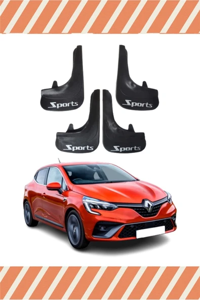 Heda Tex  Renault Clio 5 Hb 2019-2021 Sports Yazılı 4'lü Tozluk Çamurluk Paçalık