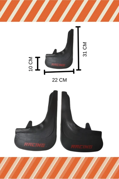 Heda Tex  Lada Samara Tüm Kasalar Racing Kırmızı Yazılı 2'Li Tozluk Çamurluk Paçalık - Resim 2