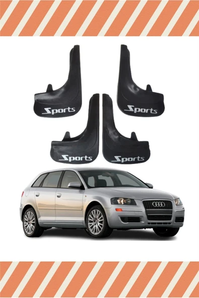 Heda Tex  Audi A3 Uyumlu 4'lü Sports Yazılı Tozluk Çamurluk Paçalık ürün görseli