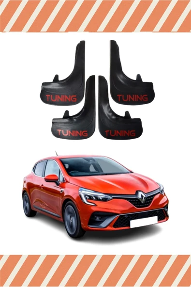 Heda Tex  Renault Clio 5 Hb 2019-2021 Tunıng Yazılı 4'lü Tozluk Çamurluk Paçalık