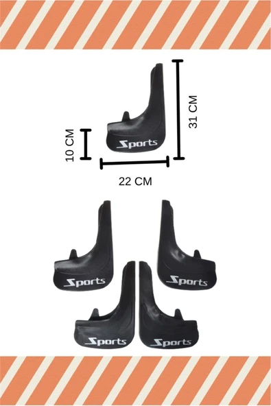 Heda Tex  Opel Astra G 1998-2009 Sports Yazılı 4'lü Tozluk Çamurluk Paçalık - Resim 2
