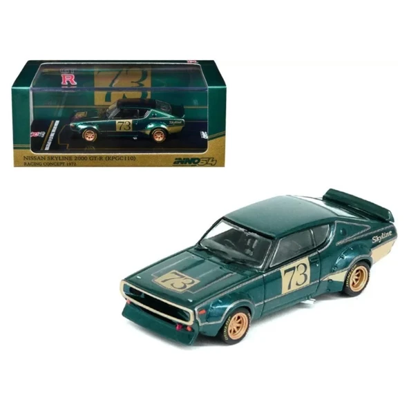 Inno 1:64 Nissan Skyline 2000 GT-R (KPGC110) Racing Concept Green IN64-KPGC110RC-GRN