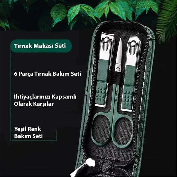 HyMark 6 Parça Deri Çantalı Manikür Pedikür Özel Tırnak Makası Seti - 6