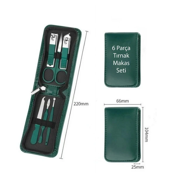 HyMark 6 Parça Deri Çantalı Manikür Pedikür Özel Tırnak Makası Seti - 7