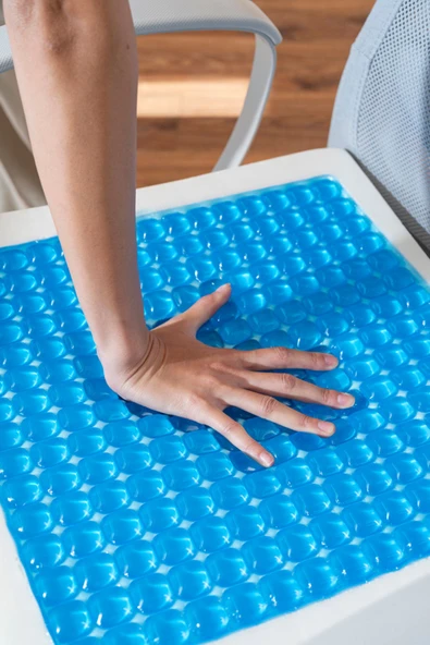 Softlife Double Jelli Visco Tekerlekli Sandalye Minderi Visko Kare Oturma Minderi 45x43x7cm