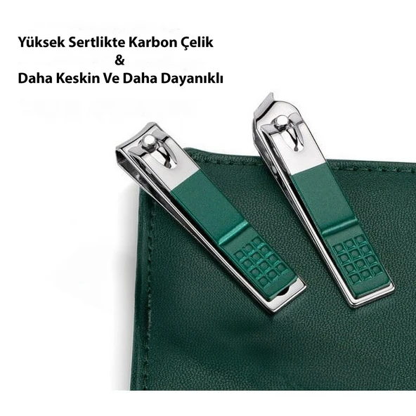 HyMark 6 Parça Deri Çantalı Manikür Pedikür Özel Tırnak Makası Seti - 5