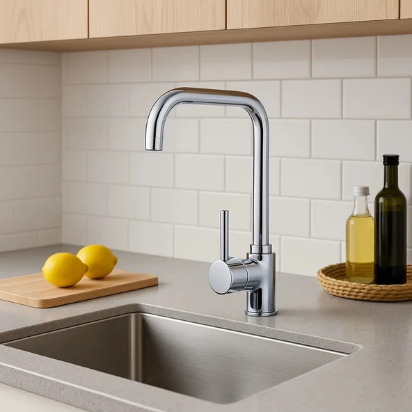 Mutfak Eviye Bataryası Mundo Serisi 5 Yıl Garantili Çift Su Girişli Pirinç Musluk ürün görseli