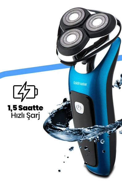 GOLDMASTER Centilmen Esnek Oynar Başlıklı Led Ekranlı IPX6 Islak Kuru Su Geçirmez Tıraş Makinesi - 4