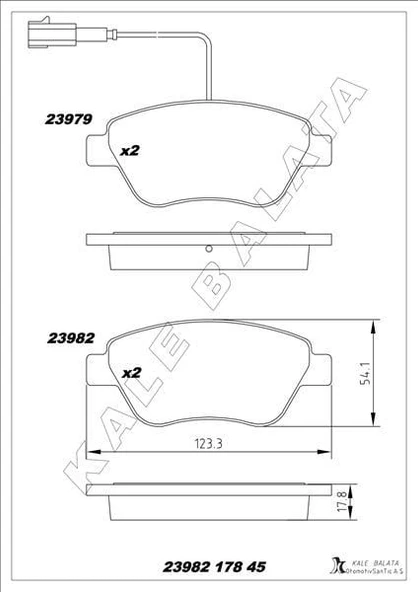 ÖN BALATA DOBLO 1.3-1.6-1.9 JTD 02 FIORINO 1.3-1.4 MTJ 08 FIAT 500 1.4 07