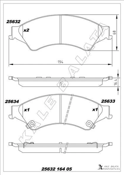 ON FREN BALATASI RANGER TKE 2.2TDCI / 3.2TDCI 4 4 12 /i