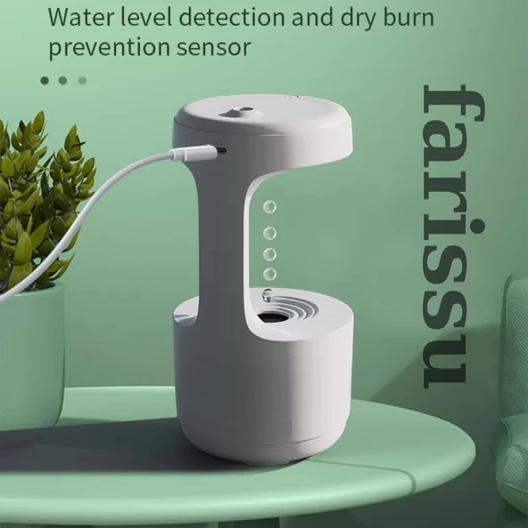 Anti-yerçekimi Su Damlası Gece Lambalı Ultrasonik Aroma Difüzör ve Hava Nemlendirici - 2