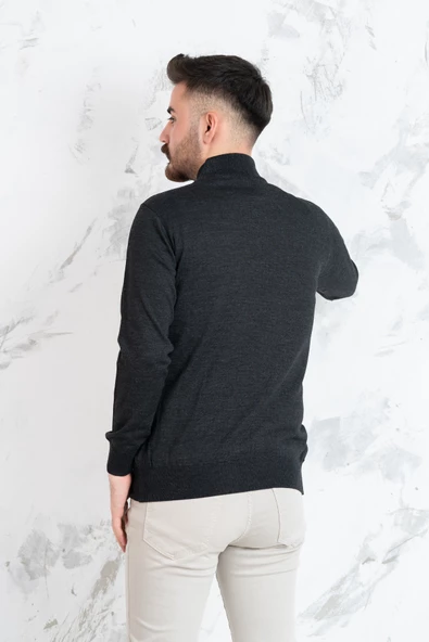 WOOLEN WORLD YARIM BALIÇI REGULAR FİT DESENLİ ERKEK KAZAK - 8