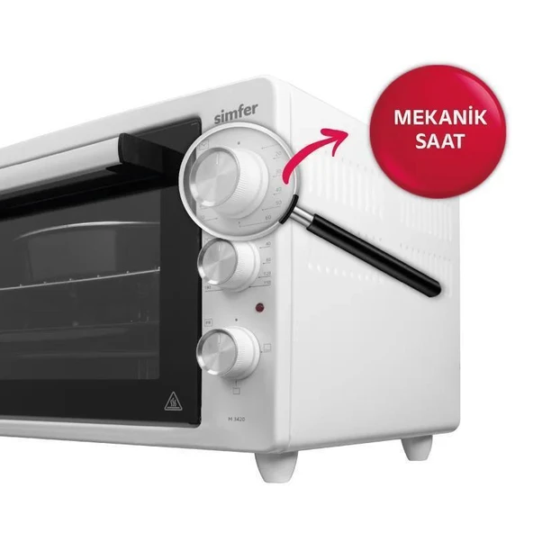 4546 Beyaz 45 LT Turbo Fan Mini/Midi Fırın - 6 Fonksiyon, Yoğurt Yapma & Buz Çözme Özellikli - Resim 2