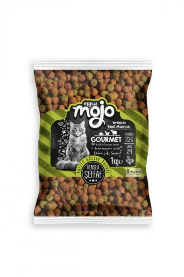 MyCat Mojo Black Gourme Kedi Maması 1kg - ŞEFFAF AMBALAJ