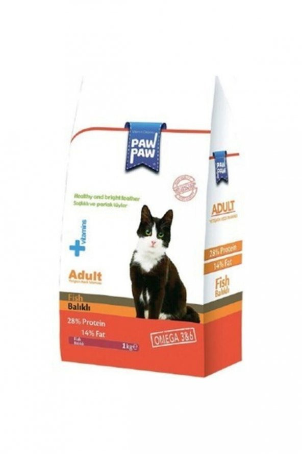 Paw Paw Balıklı Yetişkin Kedi Maması 3 kg ŞEFFAF PAKET  HEDİYELİ