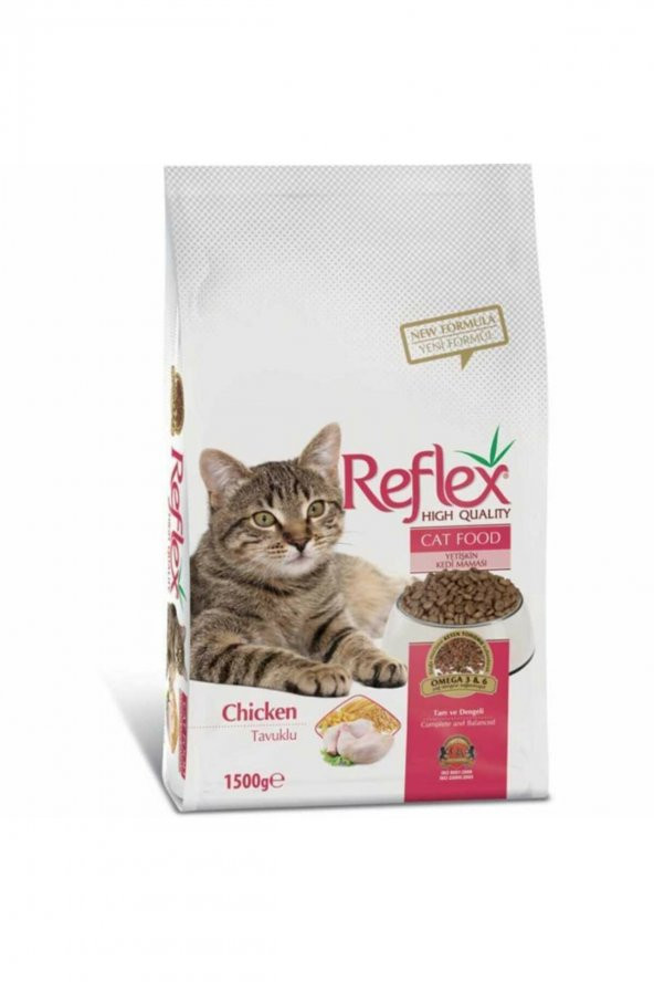 Reflex Tavuklu Yetişkin Kedi Maması 3 kg şeffaf paket