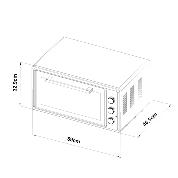 4546 Beyaz 45 LT Turbo Fan Mini/Midi Fırın - 6 Fonksiyon, Yoğurt Yapma & Buz Çözme Özellikli - Resim 10