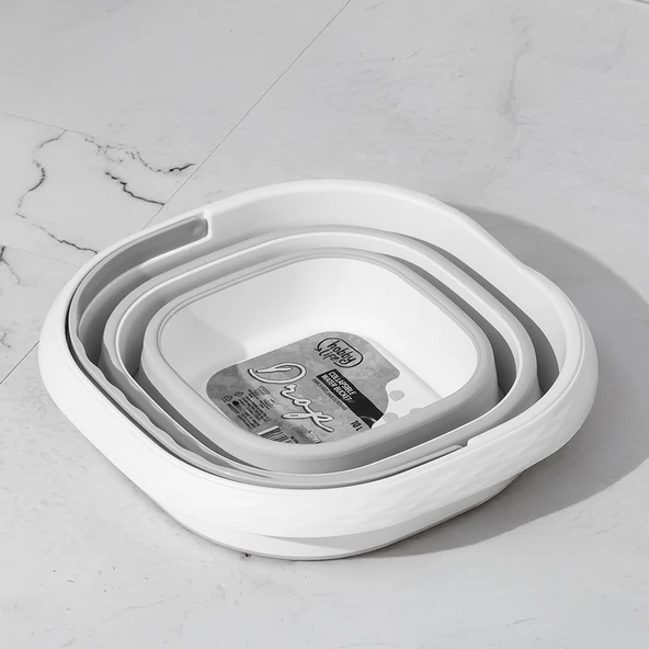 Porsima 2li Katlanır Temizlik Seti - Katlanır Sepet 25lt - Katlanır Kova 10lt - 5