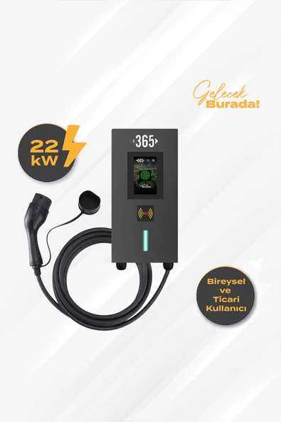 E 365 Ac Mini Tip 4.3 İnç Ekranlı Tek Kablolu Rfıd 22kw Şarj İstasyonu