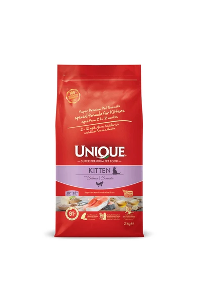Unique Kitten Cat With Salmon Somonlu Yavru Kedi Maması 2 Kg ürün görseli
