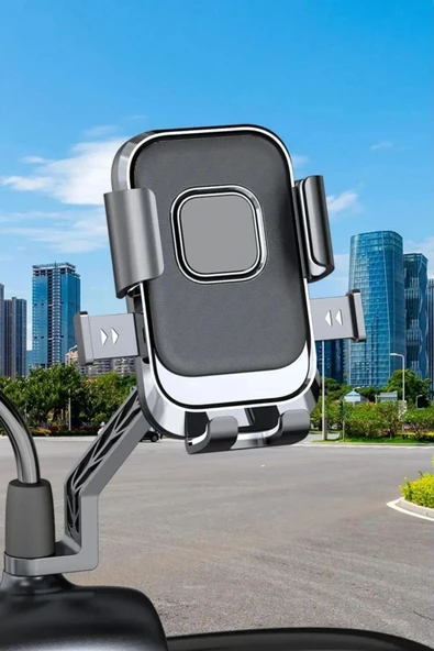 360 Derece Dikiz Aynası Versiyonu Telefon Tutucu Motor,Motosiklet,Bisiklet ,Scooter  Uyumlu - 6