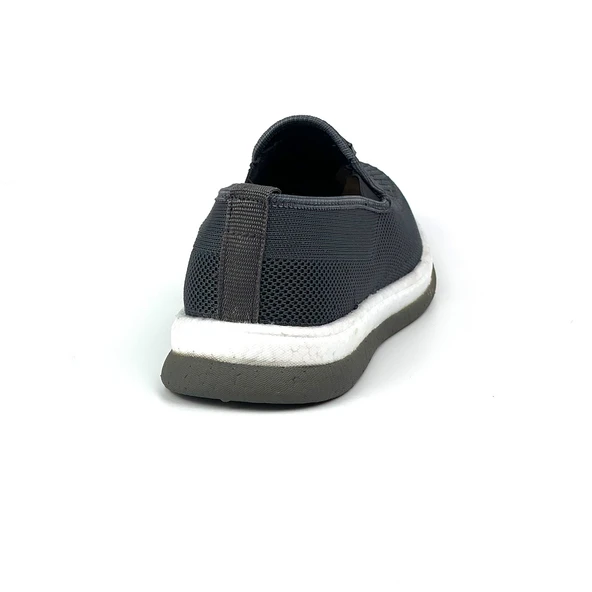 Erkek Gri Çok Hafif Triko Bağcıksız Esnek Hafif Günlük Casual Sneaker Spor Ayakkabı - 5