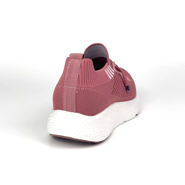 Kadın Gül Kurusu Çok Hafif Triko Günlük Rahat Ortopedik Terletmeyen Spor Sneaker Ayakkabı - 5