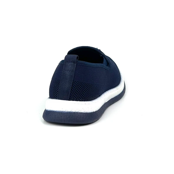 Erkek Lacivert Çok Hafif Triko Bağcıksız Esnek Hafif Günlük Casual Sneaker Spor Ayakkabı - 5