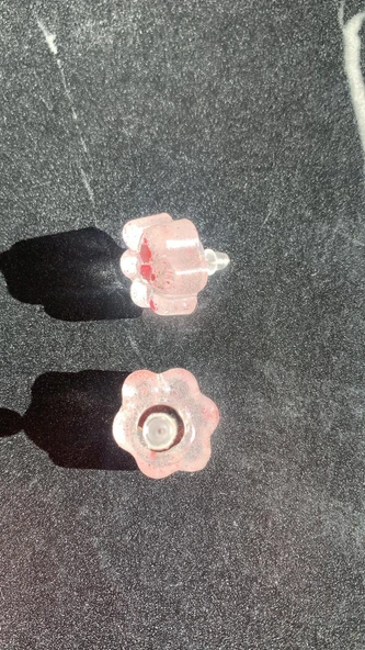 Şeffaf Epoksi Içinde Pembe Renk Glitterli Kedi Köpek Pati Şekilli Küpe Gümüş Aksesuarlı El Yapımı - Resim 6