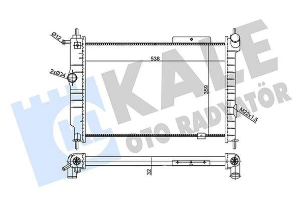 SU RADYATÖRÜ OPEL ASTRA F 1.4 1.6 1.8 16V 2.0 GSI 91 MT MEKANİK 538x359x32 52455053 ürün görseli 1