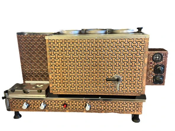 Demsu Plus 3 Demlikli Antik Bakır Elegance Elektrik + Gazlı Full Otomatik Çay Kazanı