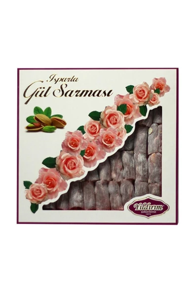 Yıldırım Şekerleme Gül Sarması Gül Lokumu Gül Aromalı Antep Fıstıklı Lokum 250 Gr ürün görseli 1