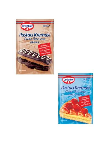 Dr. Oetker Instant Çikolatalı ve Vanilyalı Pastacı Kreması ürün görseli 1