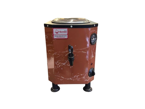 Demsu 1 Demlikli Süpermini Elektrikli  Kahverengi Mermer Desenli Çay Kazanı 10 Litre ürün görseli 1