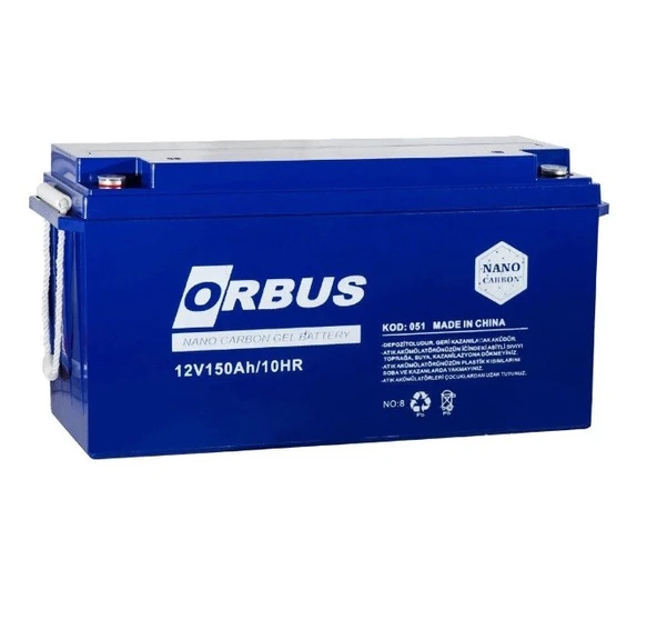 Orbus 12V 150Ah Deep Cycle Nano Carbon Jel Akü - 1
