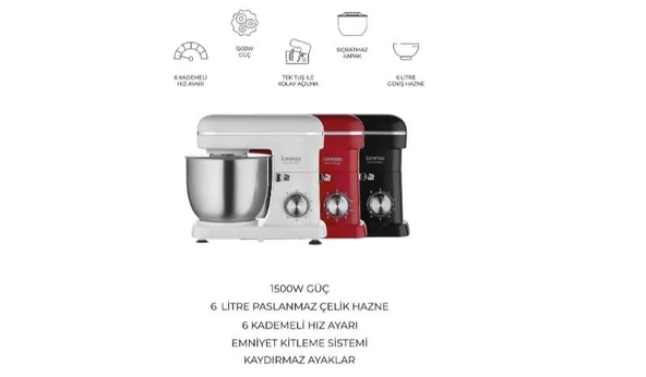 LORENZO MASTERPLUS STAND MİXER HAMUR MAKİNESİ-KIRM - 5