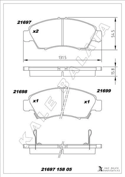 ÖN FREN BALATA KÜÇÜK TİP HONDA CIVIC 1.6L D16 SI enjeksiyonlu 92-95 1.4L D14A EURO 96-00 / JAZZ 1.4L L13A GD 02-08