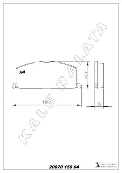 BALATA ÖN CAMRY-CARINA 13 - COROLLA-CORONA-CELİCA 83-93 ürün görseli 1